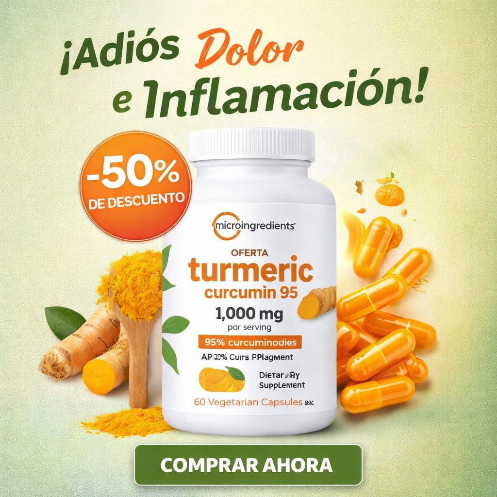 Cúrcuma Antinflamatoria 1000Mg 60 Capsulas 100% Natural - Alivio Inmediato de la Inflamación 😱50% DE DESCUENTO😱