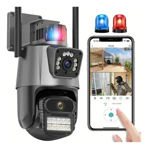 Cámara de Seguridad PTZ con Doble Lente e Inteligencia Artificial - 😱50% DE DESCUENTO😱