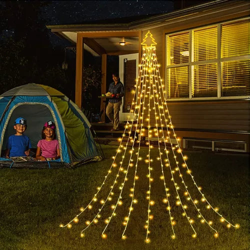 🌟🎄Luces Cascada de Navidad🎄🌟¡Con Panel Solar +12 Horas Continuas de Luz! 😱50% DE DESCUENTO😱