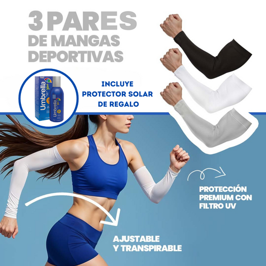 Mangas Premium con Filtro UV ¡Lleva 3 Pares y Paga 2! Incluye Protector Solar de Regalo😱☀️