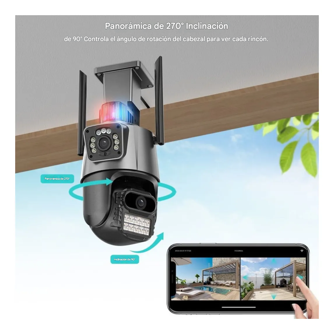 Cámara de Seguridad PTZ con Doble Lente e Inteligencia Artificial - 😱50% DE DESCUENTO😱